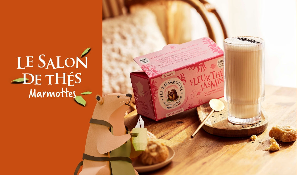 Recette Thé Latte jasmin, lait de riz & sésame noir grillé