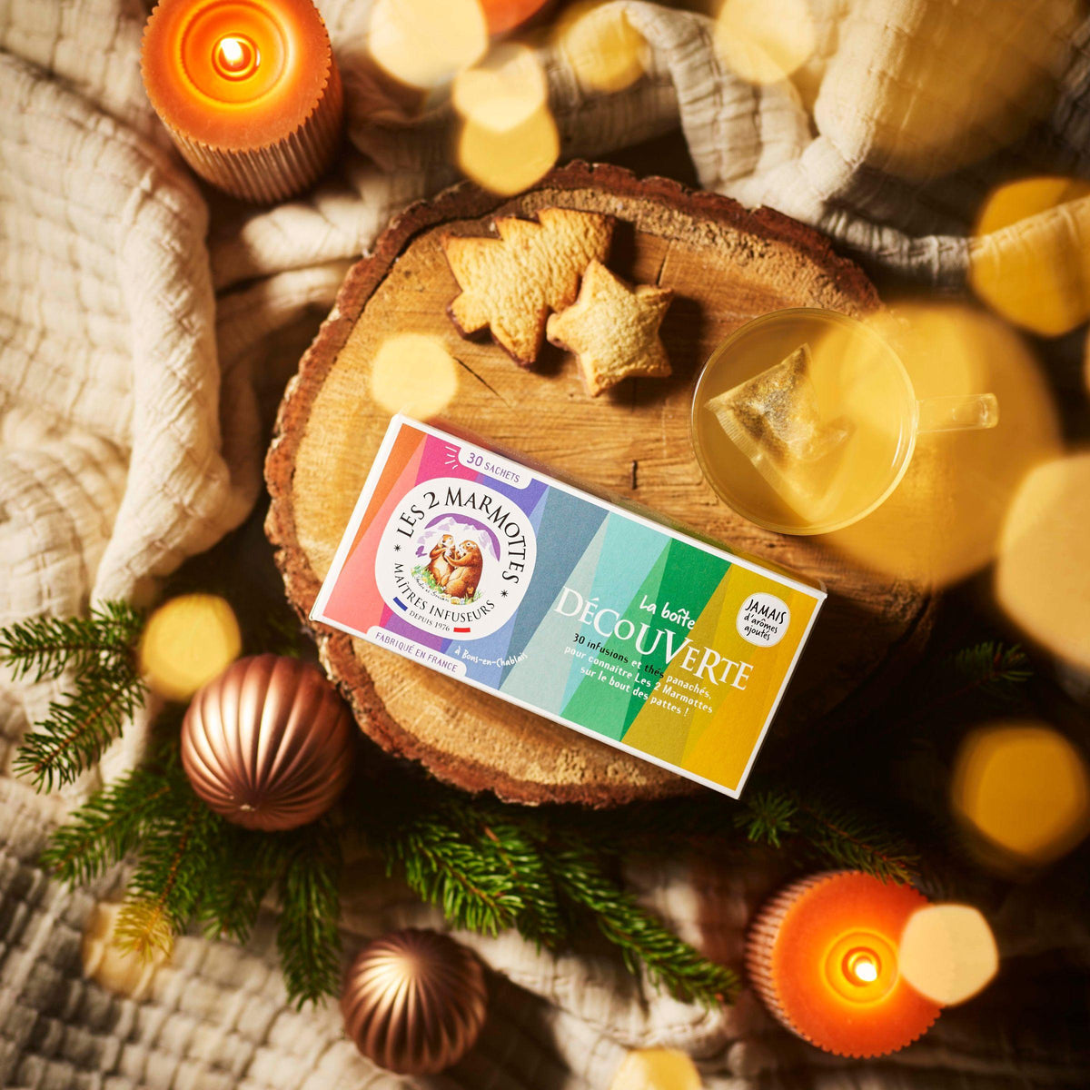 Idée cadeau secret santa moins de 10€ : assortiment 30 tisanes et thé différents