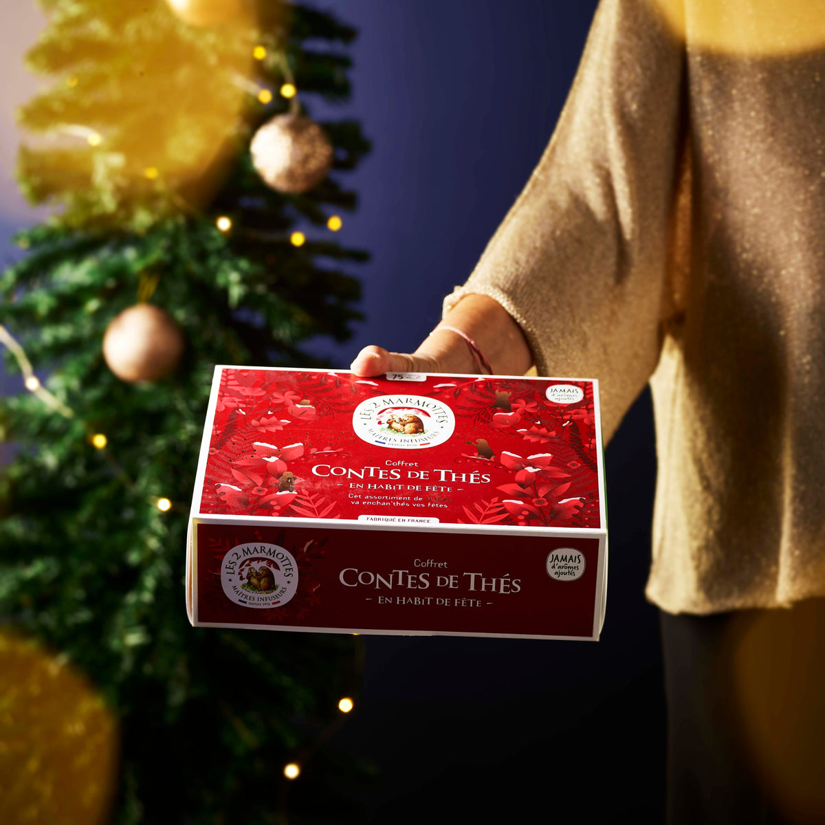 Coffret thés bios édition de noel, 75 sachets thés naturels sans arômes ajoutés, idée cadeau noel pour maman ou mamie