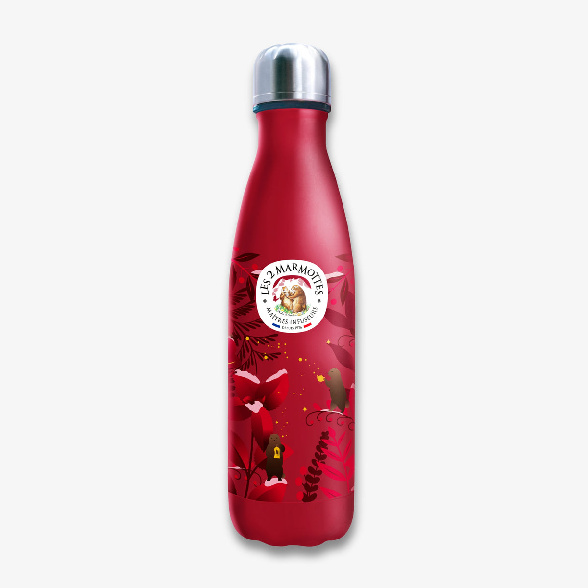 Gourde isotherme rouge et or édition Noël