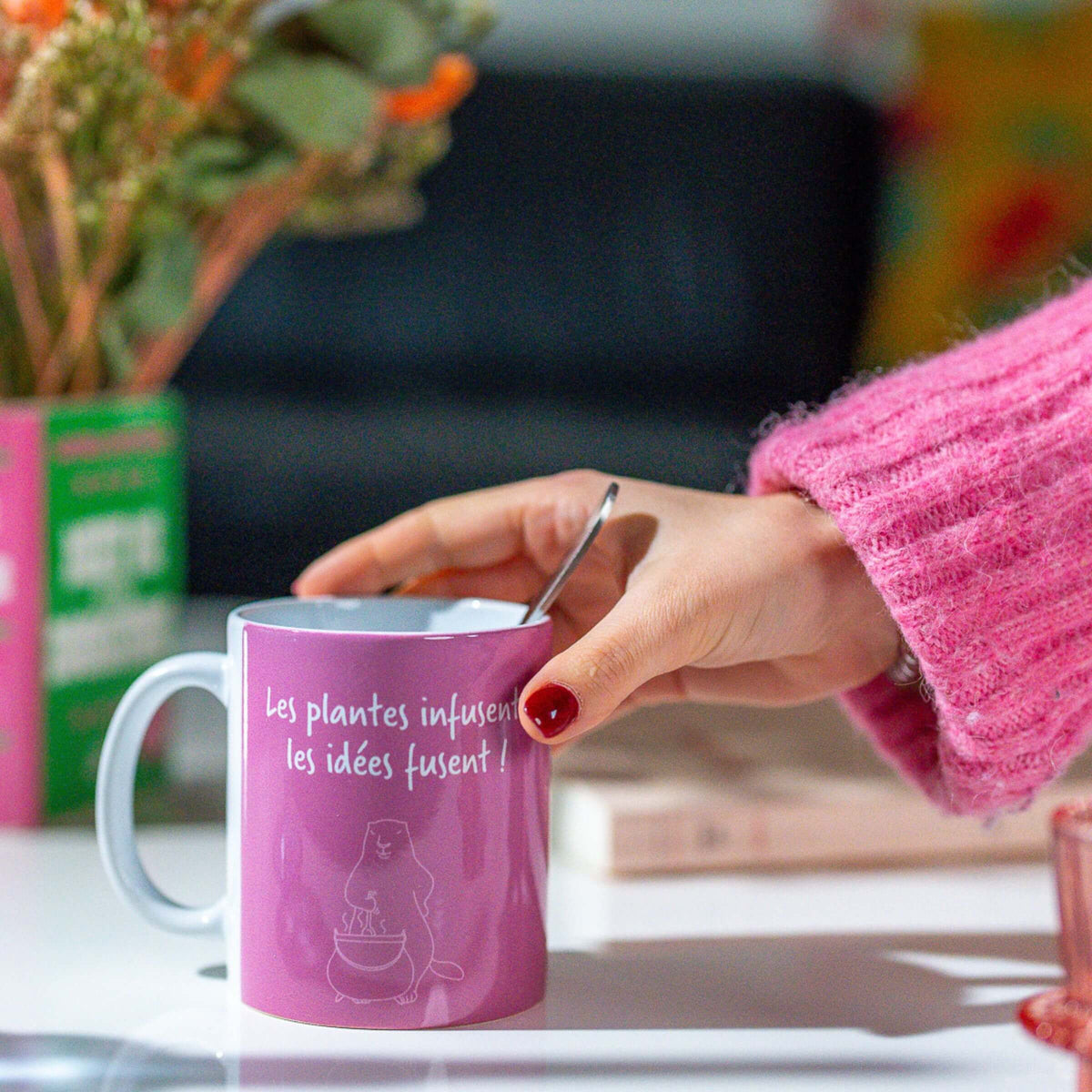 Mug rose pour offrir