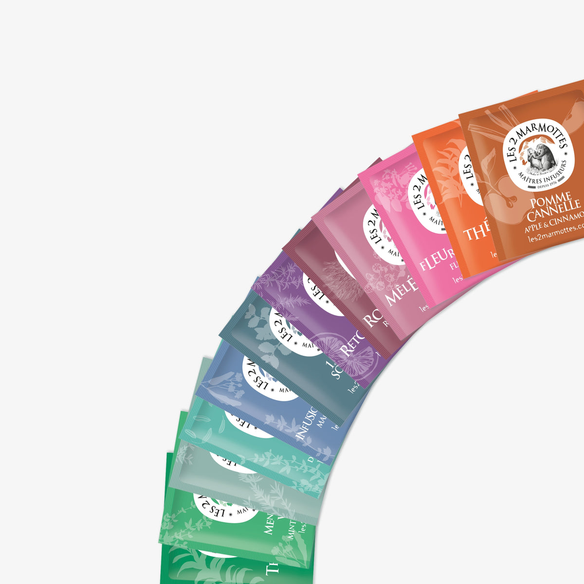 Assortiment 12 recettes thés et infusions dans un coffret en bois de hêtre clair non vernis