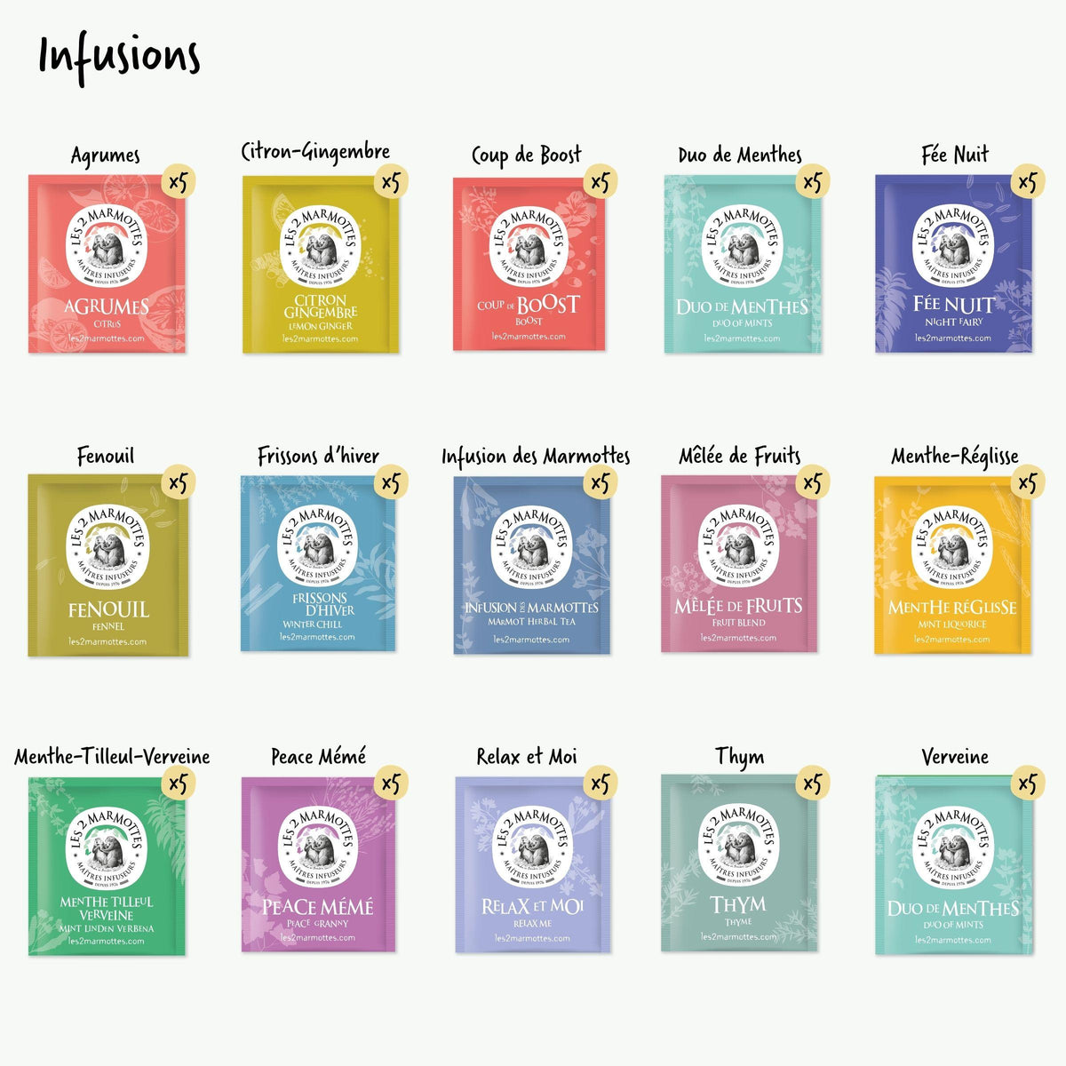 Composition coffret histoires d'infusions les 2 marmottes