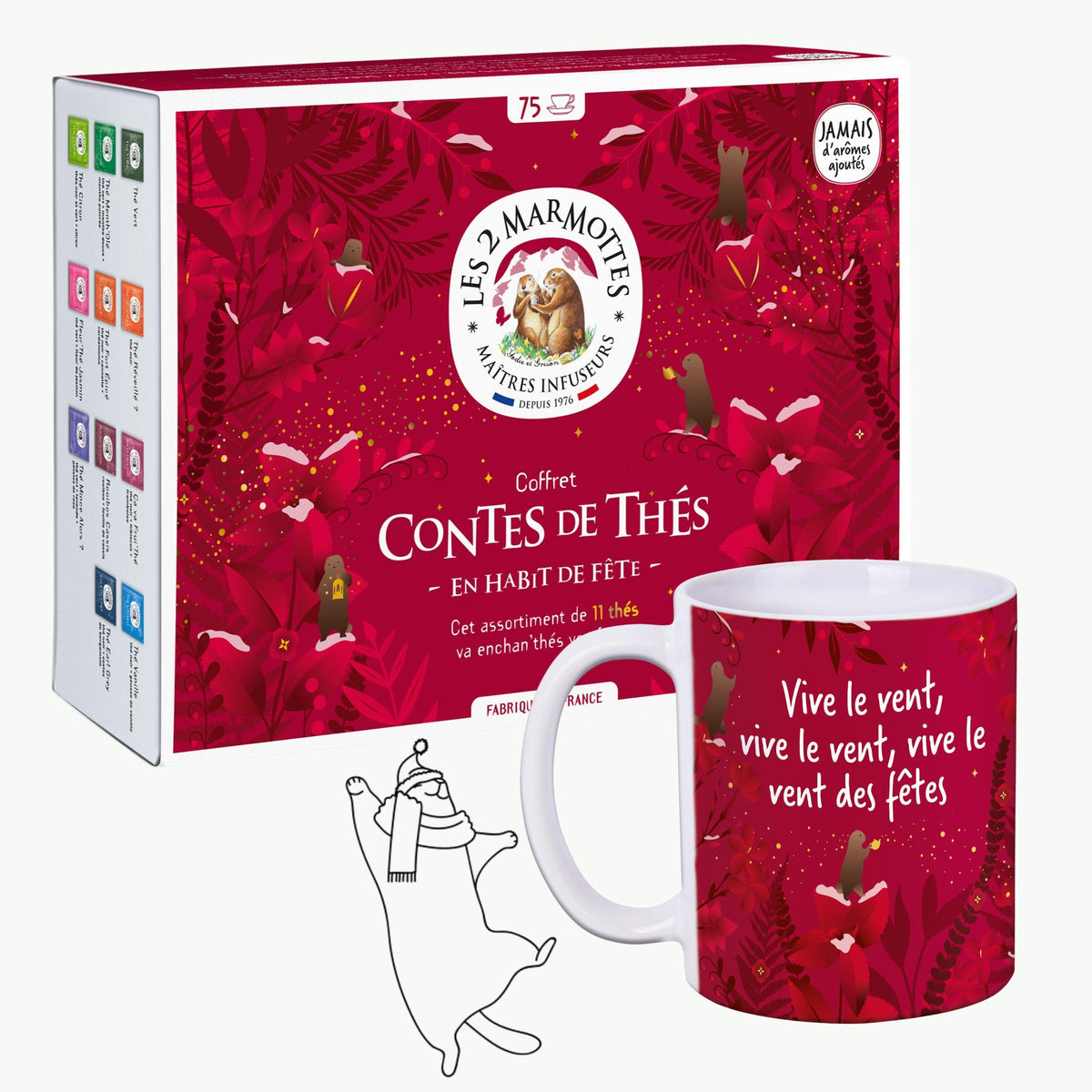 Idée cadeau noel : coffret de thés + 1 mug de noel