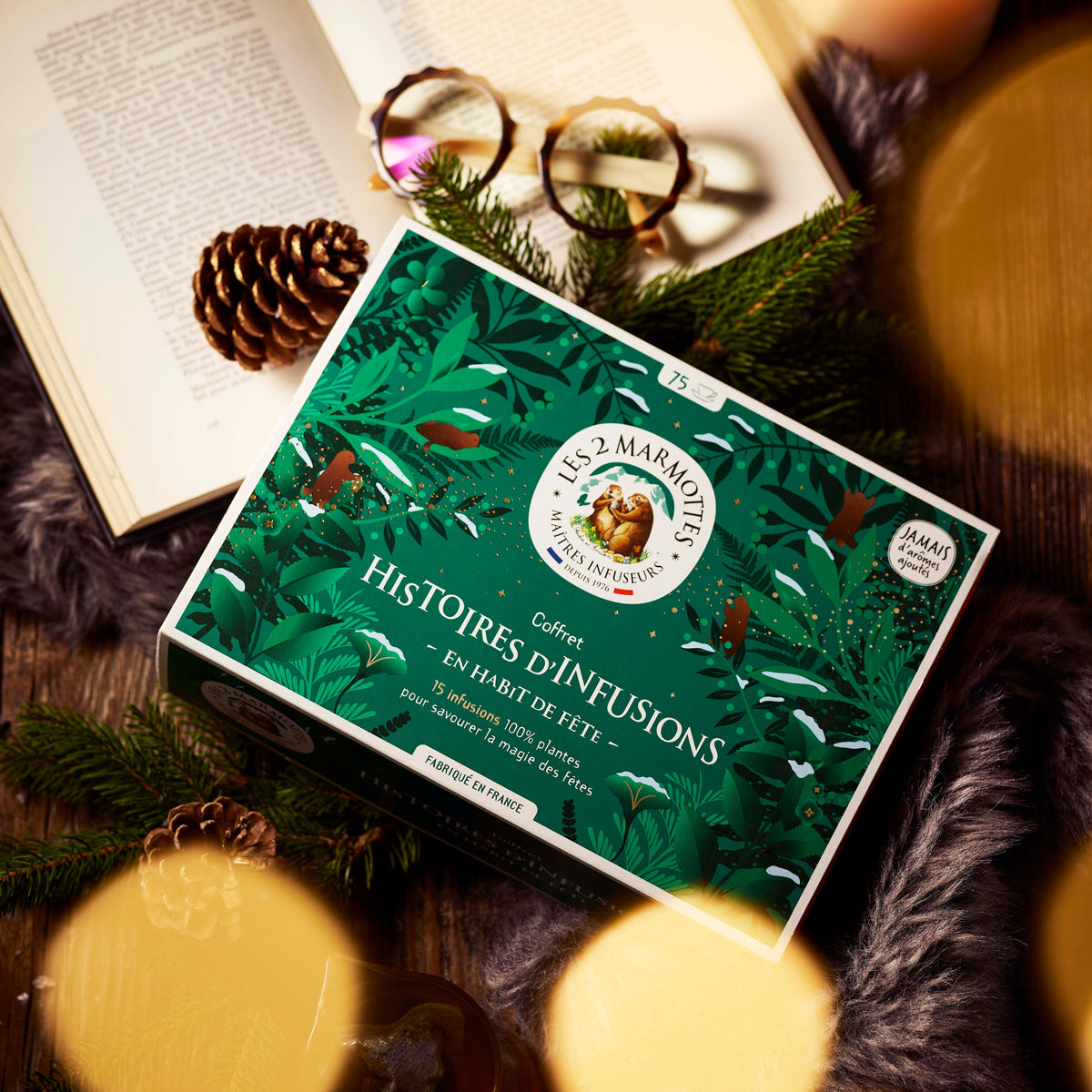 Idée cadeau grand mère pour noel : Coffret cadeau de tisanes et infusions naturelles, 15 parfums