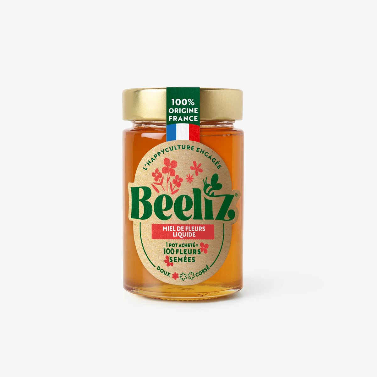 Coffret cadeau : miel et tisanes de thym pour les maux de gorge. Tisanes naturelles Les 2 Marmottes, miel de fleurs origine France marque Beeliz